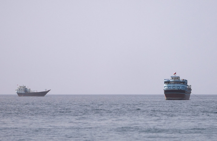 Vessels at the Strait of Hormuz, as seen from Musandam, Oman, July 17, 2026. (credit: REUTERS/STRINGER/FILE PHOTO)
