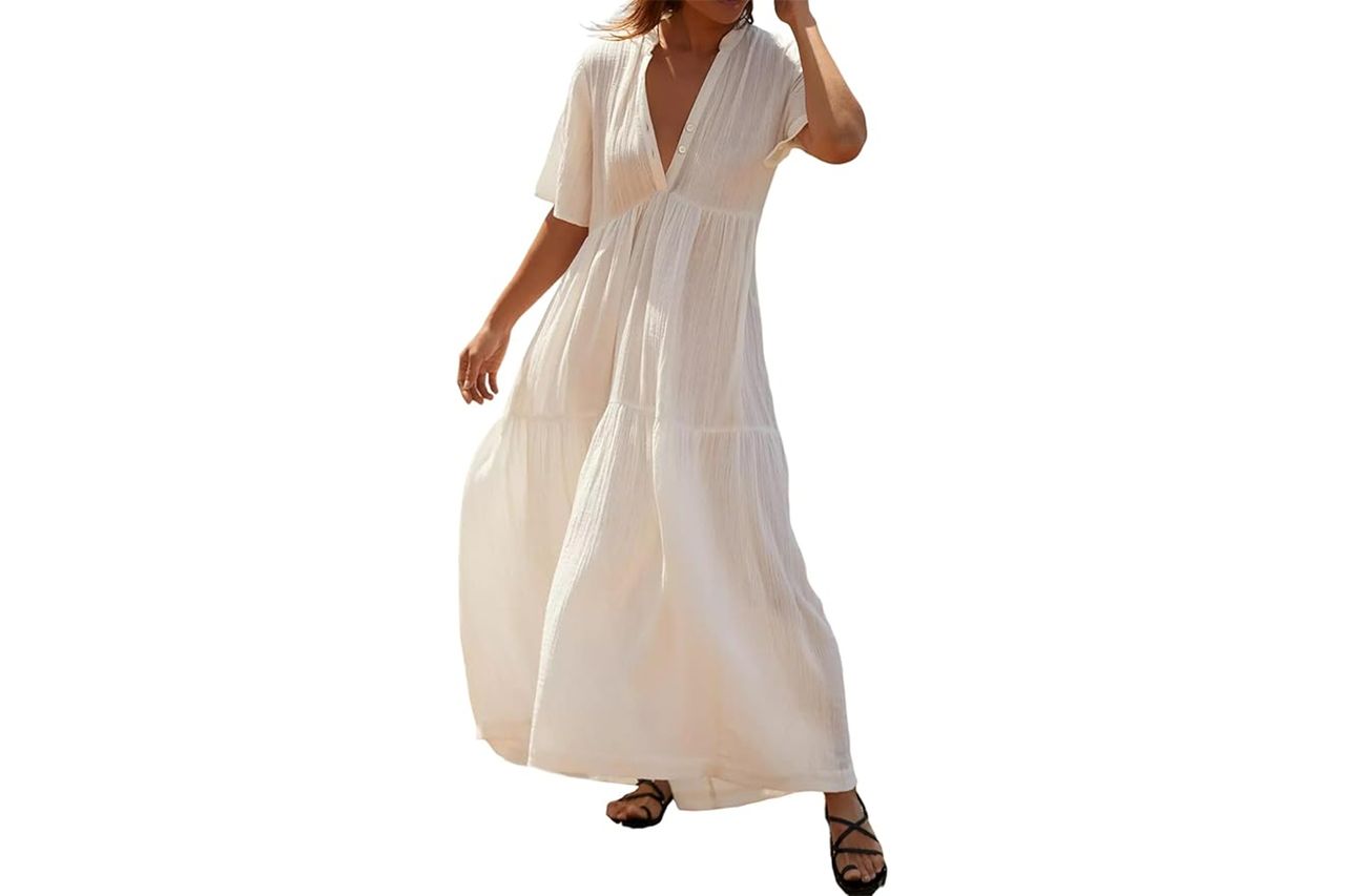 R.Vivimos Womens Summer Cotton Flowy Maxi Dress