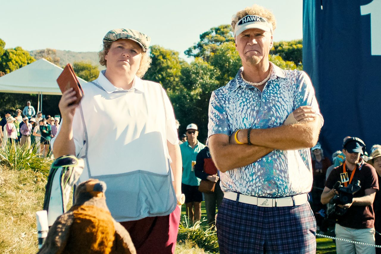 Fortune Feimster as Sam, Will Ferrell as Lonnie in Episode 110 of The Hawk