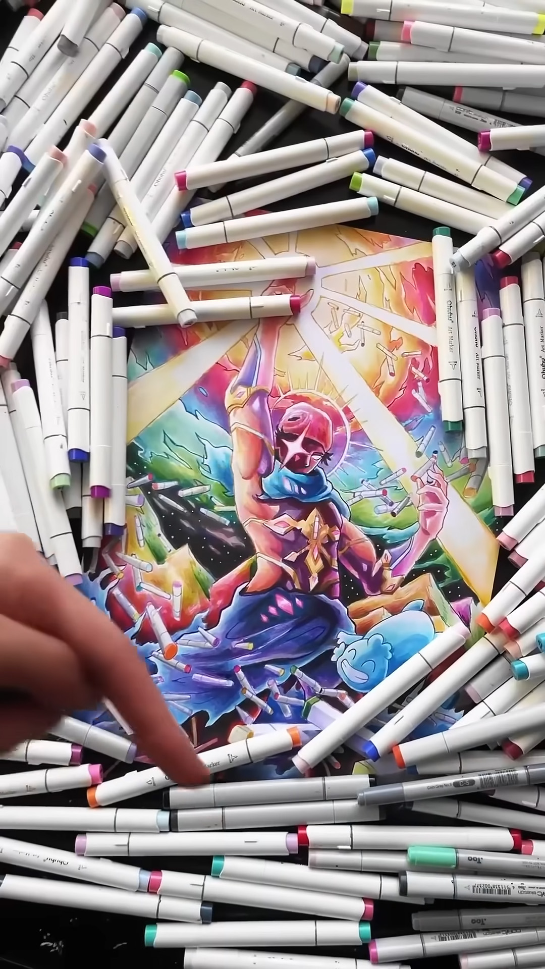 Creative challenge using hundreds of colorful markers