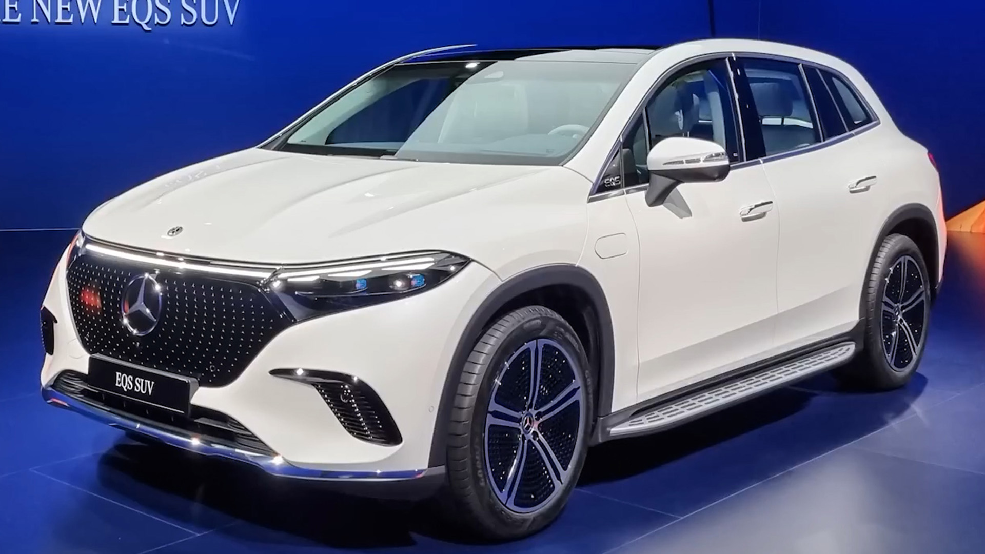 Mercedes-Benz EQS SUV displayed at official launch event