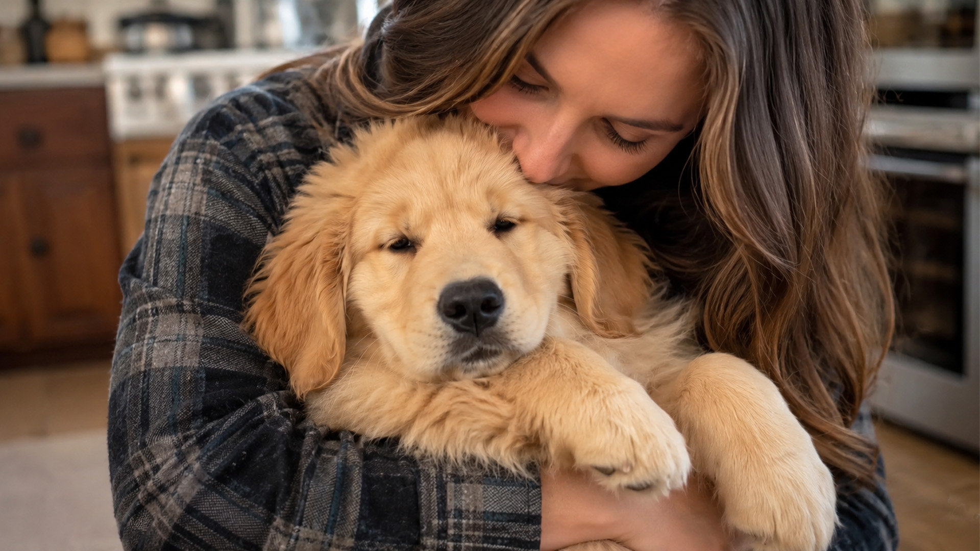My puppy loves being held