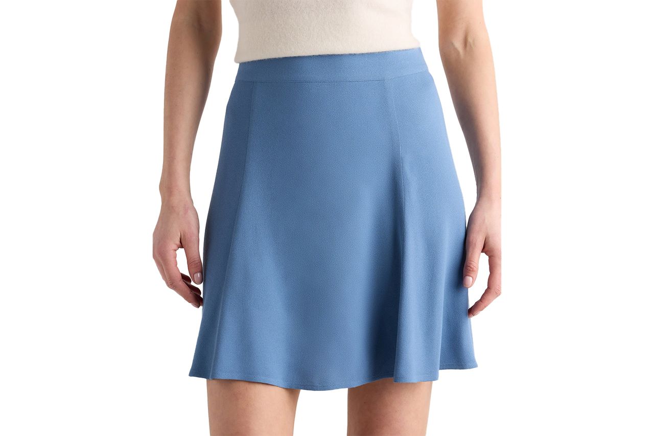 Lightweight Crepe A-Line Mini Skirt