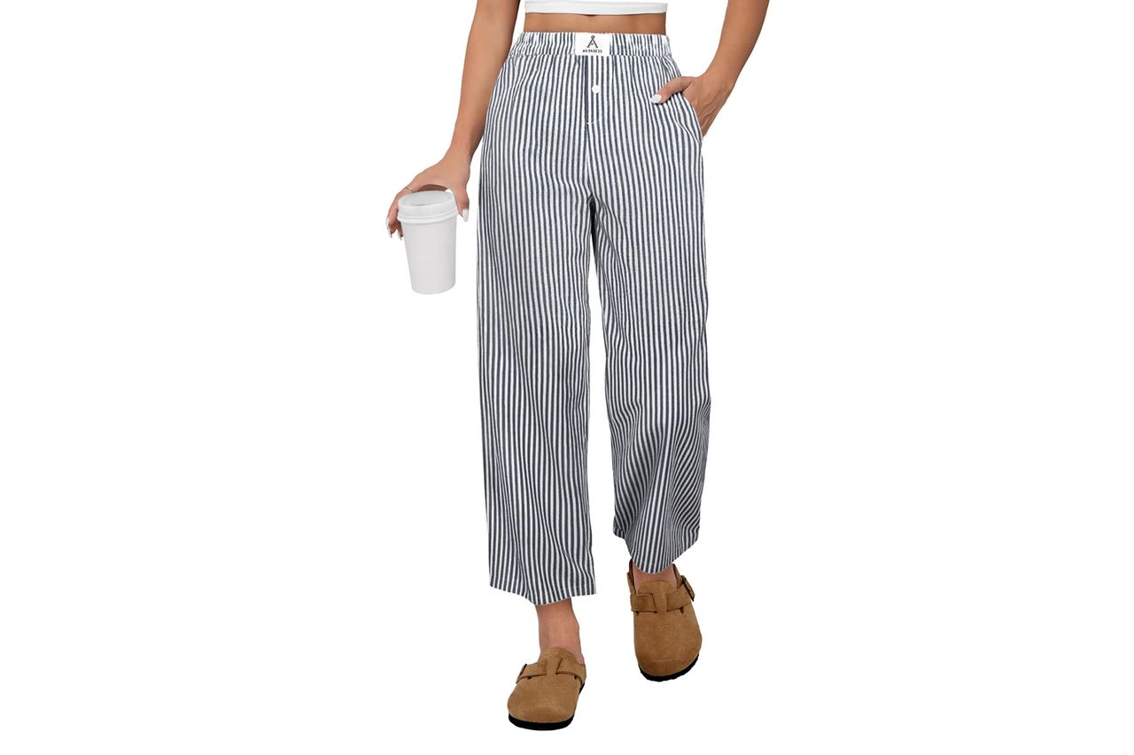 Amazon ANRABESS Womens Gingham Striped Pants