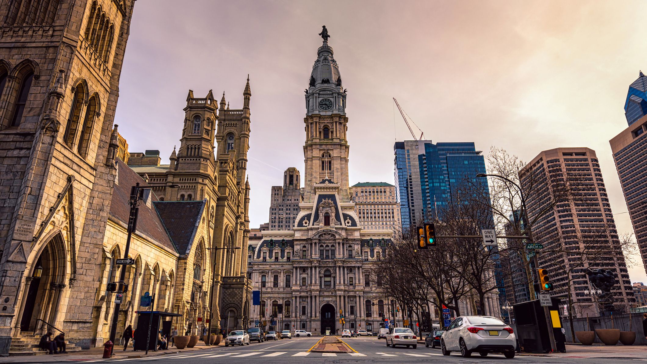 Philadelphia building around Philadelphia city hall, USA