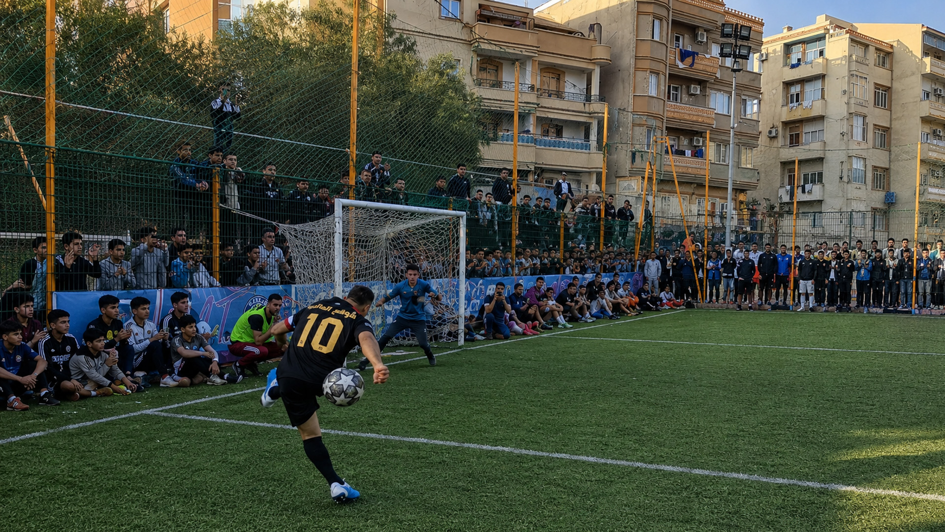 Football shot goes wrong in front of everyone