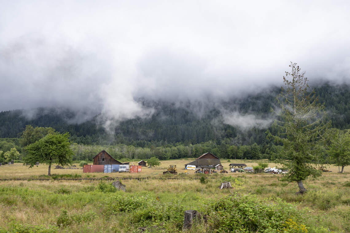 A railroad track previously used for logging mills runs to the left of the Mt. Rainier Scenic Railroad tracks on Thursday, July 16, 2026, in Elbe.