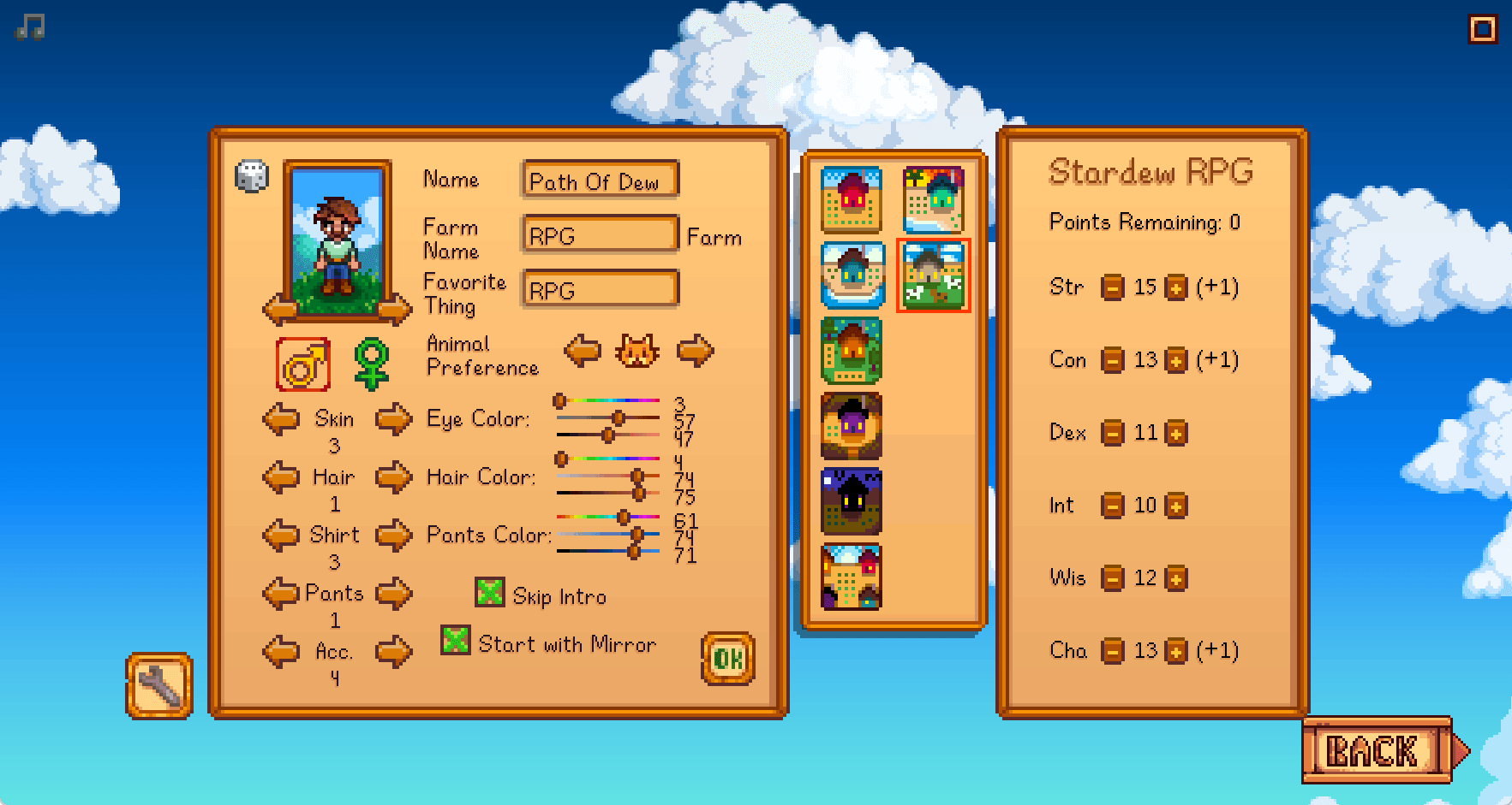 Image shows the Path of Dew mod