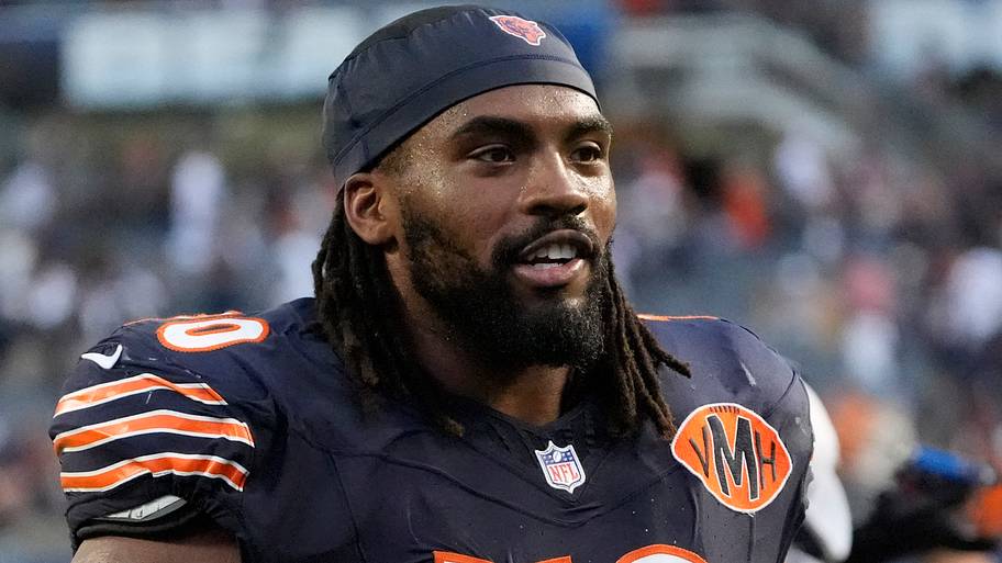Chicago Bears offensive tackle Braxton Jones (70) after the game against the Dallas Cowboys at Soldier Field.
