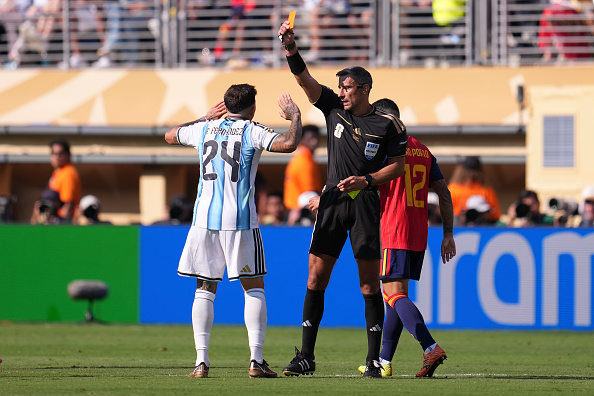 Chelsea midfielder Enzo Fernandez was sent off
