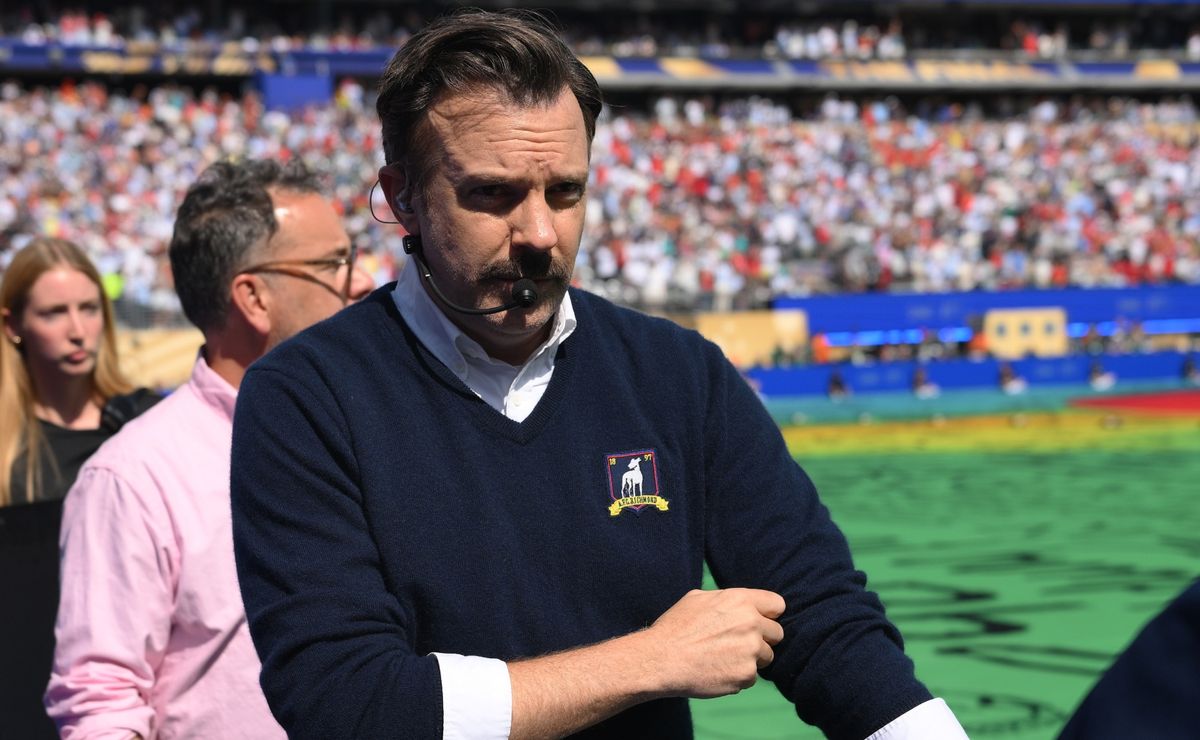 Jason Sudeikis appears as Ted Lasso during 2026 FIFA World Cup final ...