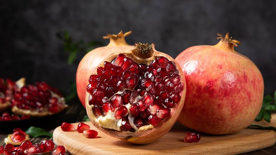 Fresh cut pomegranate
