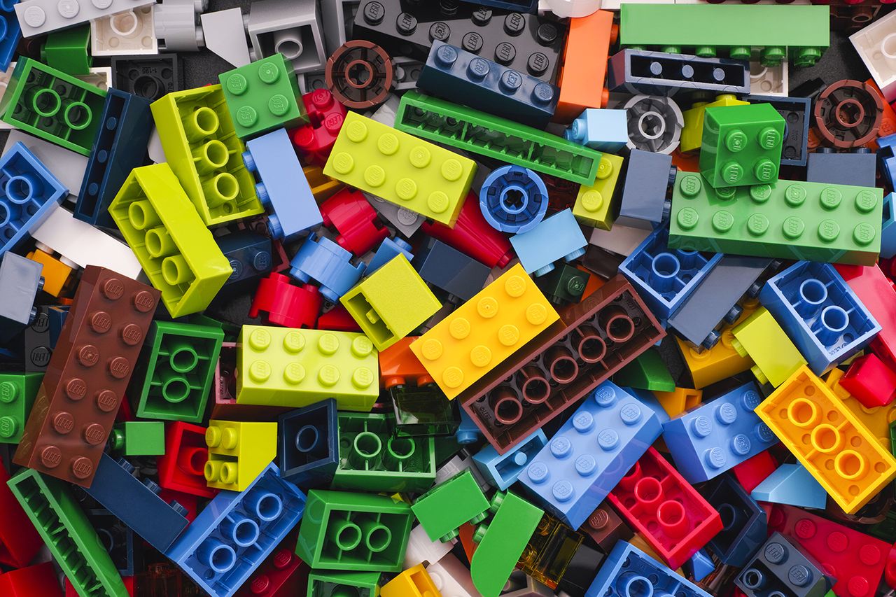 Heap of multicolor Lego Blocks