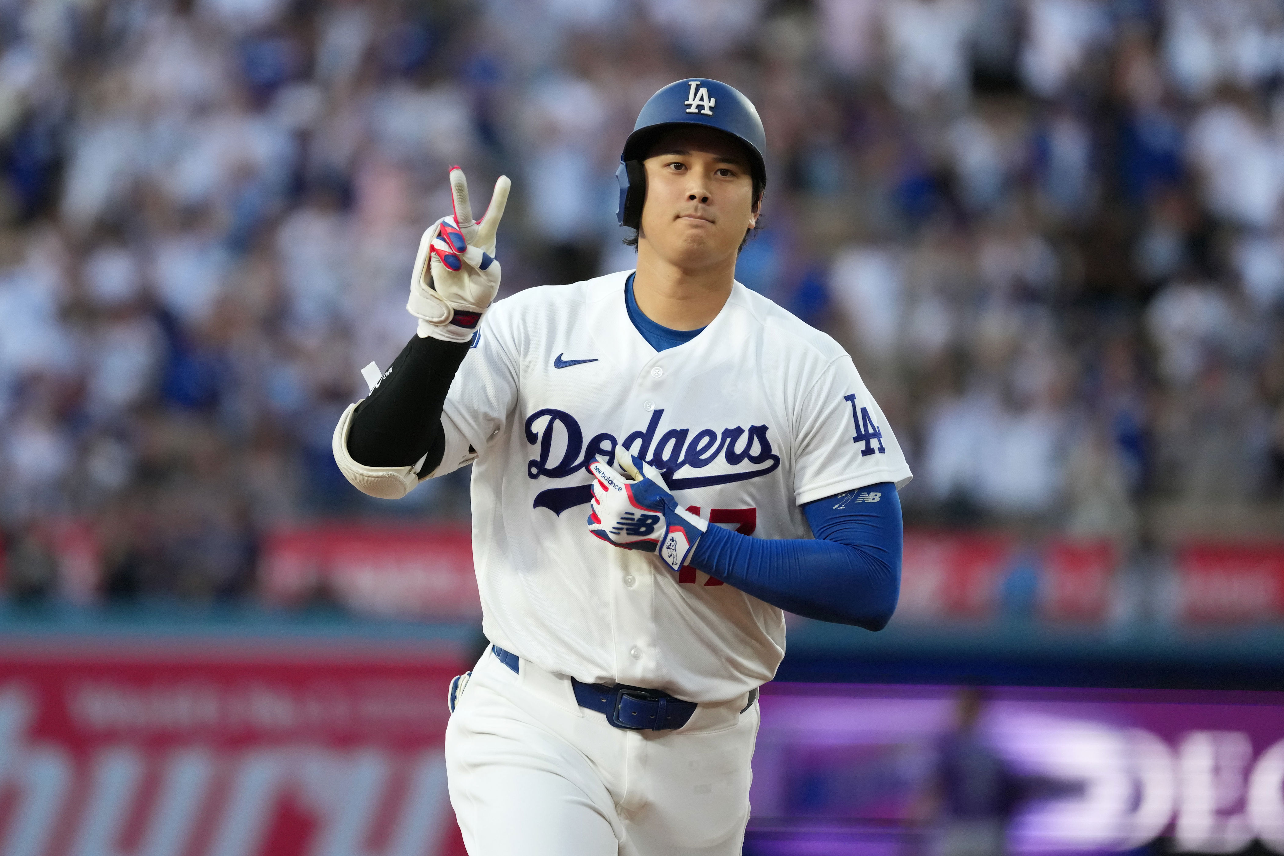 Shohei Ohtani almost taken out by friendly fire celebrating Dodgers’ victory