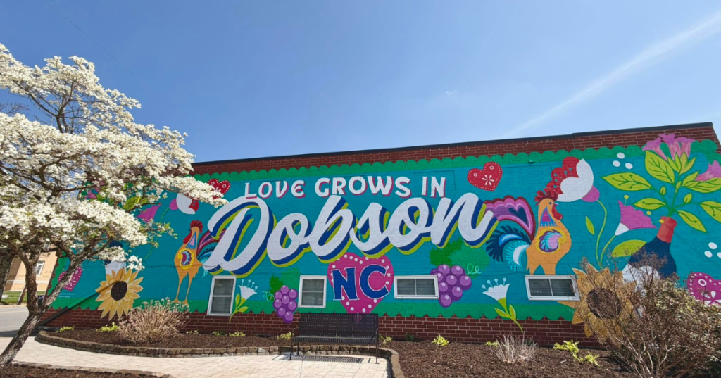 Colorful mural in Dobson, North Carolina