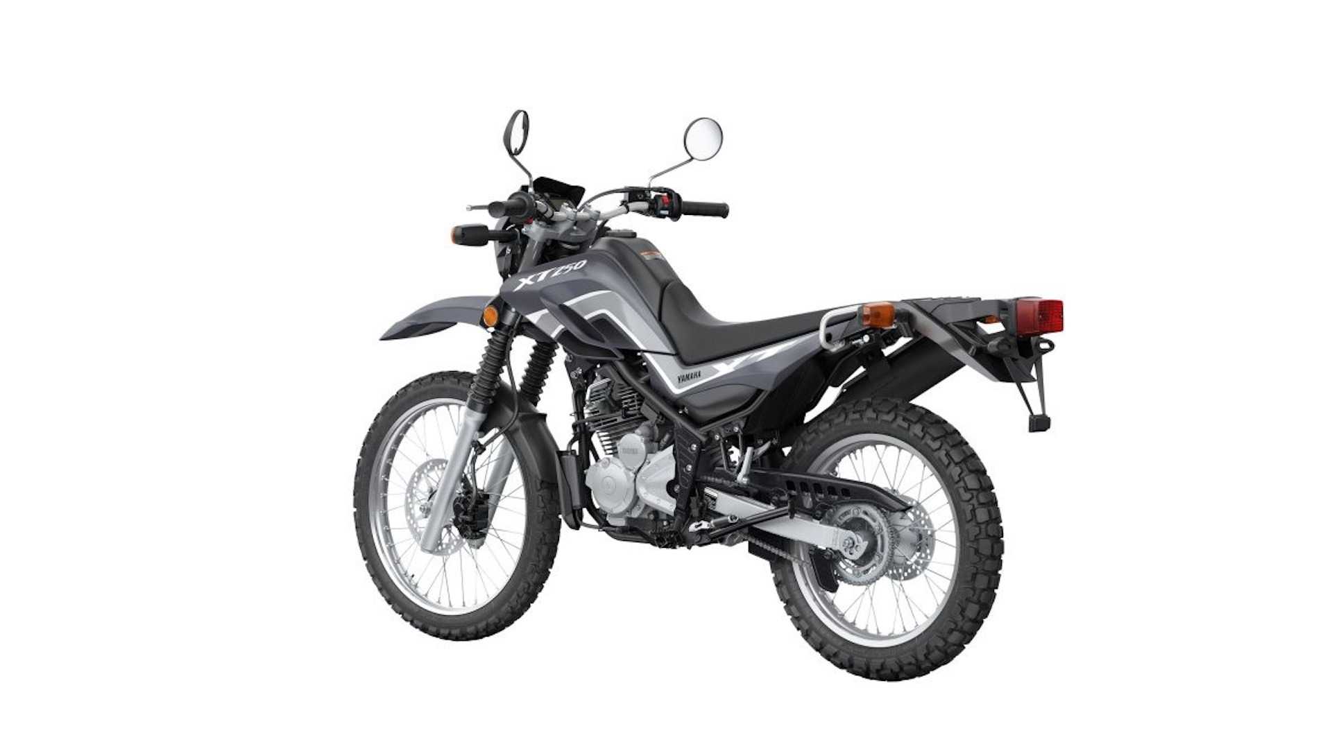 Studio shot of a 2025 Yamaha XT250