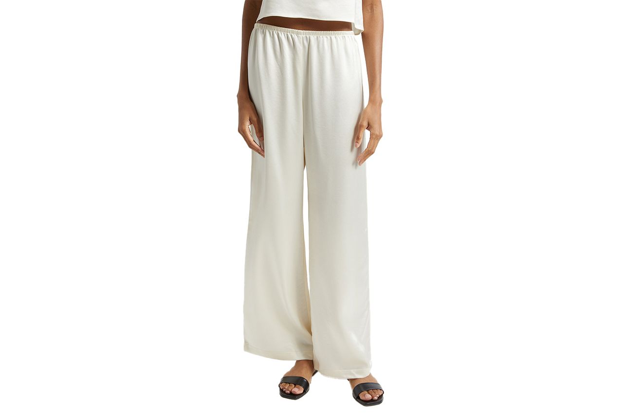 Barb Wide Leg Satin Pants