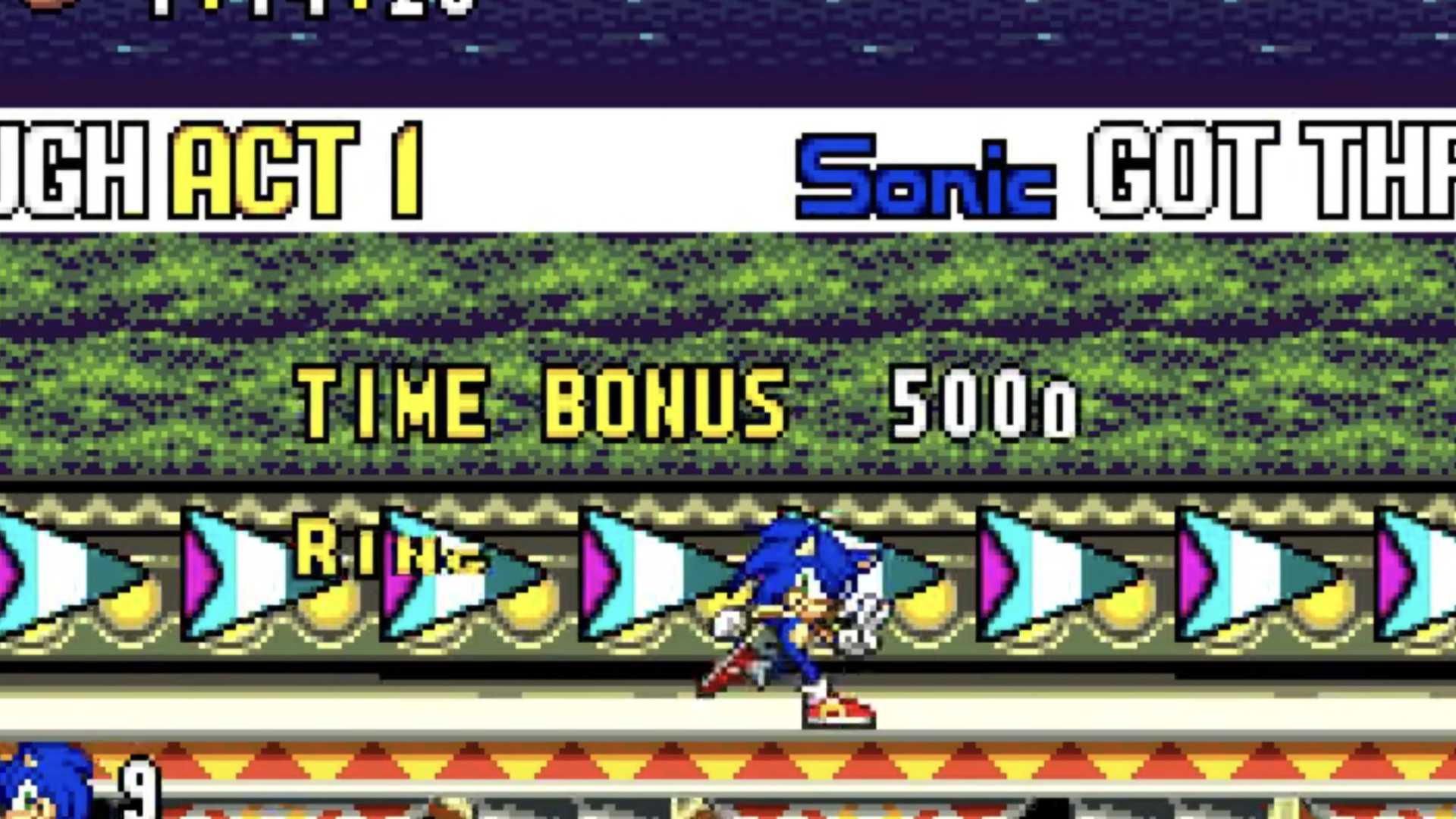 Finishing a stage in Sonic Advance