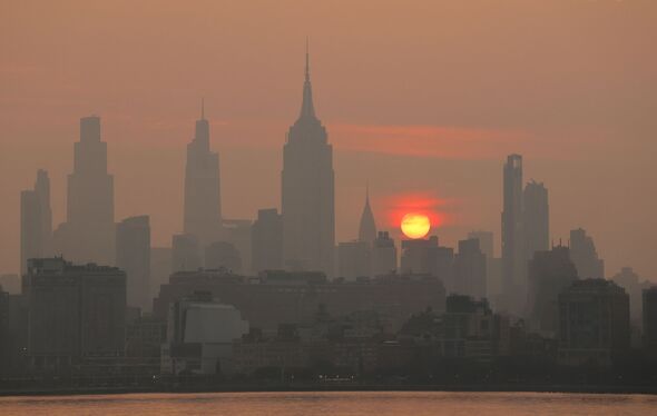 Wildfire Smoke Sunrise in New York City