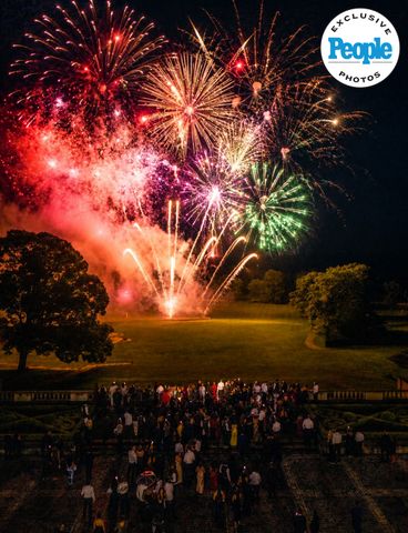 Fireworks at the wedding of Royce O'Neale and Paige Hurd
