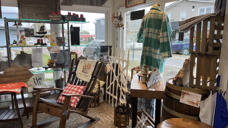 Vintage colorful clothes and wares inside Grace on Main