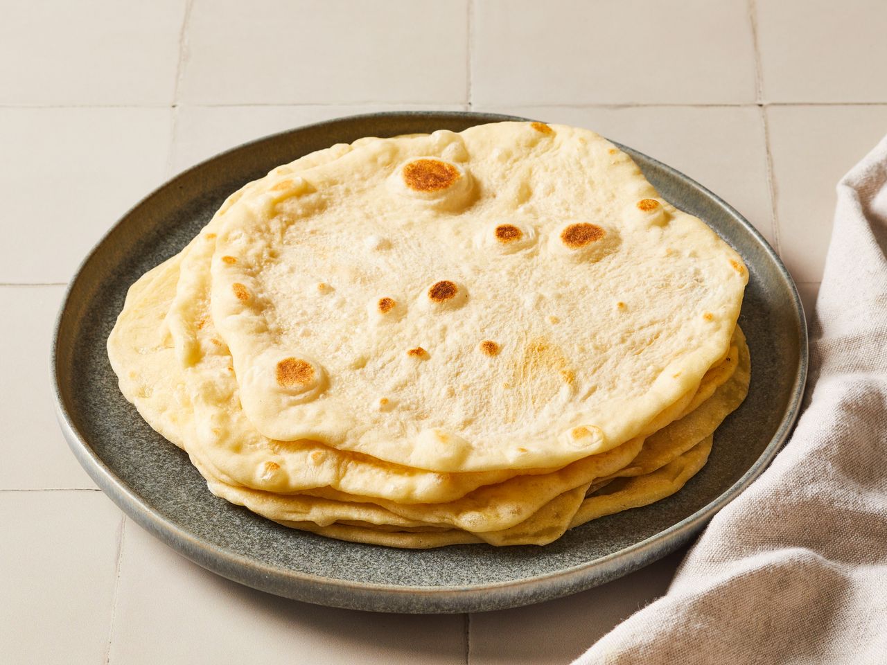 Lebanese Mountain Bread stacked on a platter