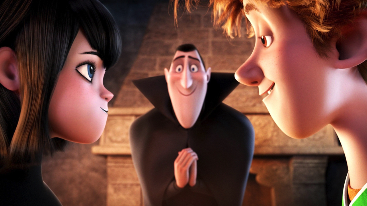 (L to R) Selena Gomez, Adam Sandler and Andy Samberg in 'Hotel Transylvania.' Photo: Sony.