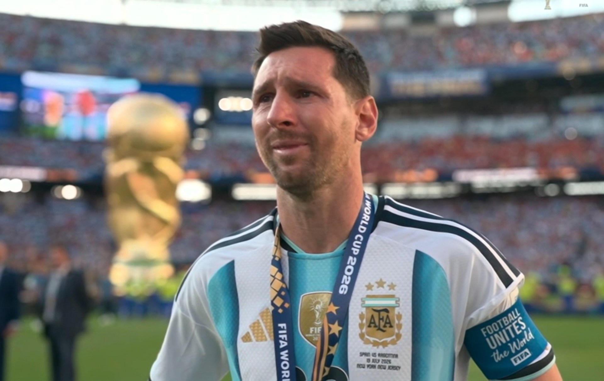 Lionel Messi was left heartbroken after the final whistle