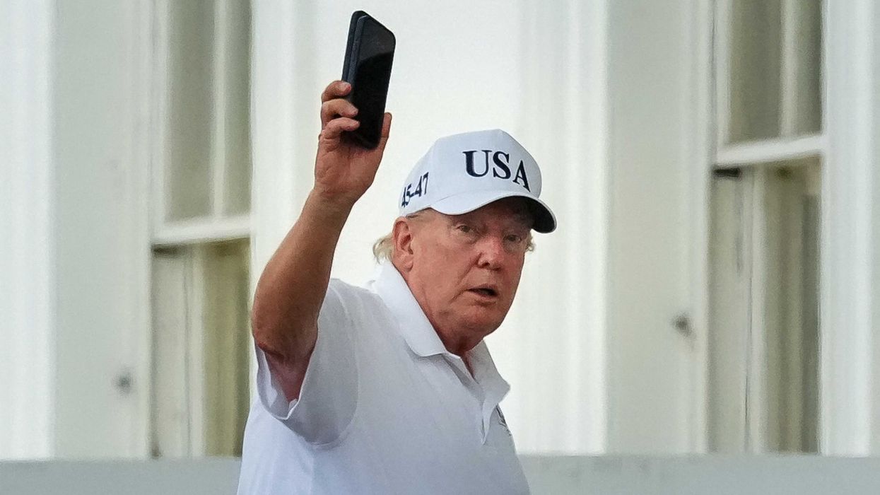 U.S. President Donald Trump gestures as he enters the White House, in Washington, D.C., U.S., June 28, 2026. REUTERS/Ken Cedeno