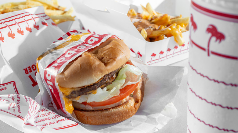 In-N-Out burger with fries and drink