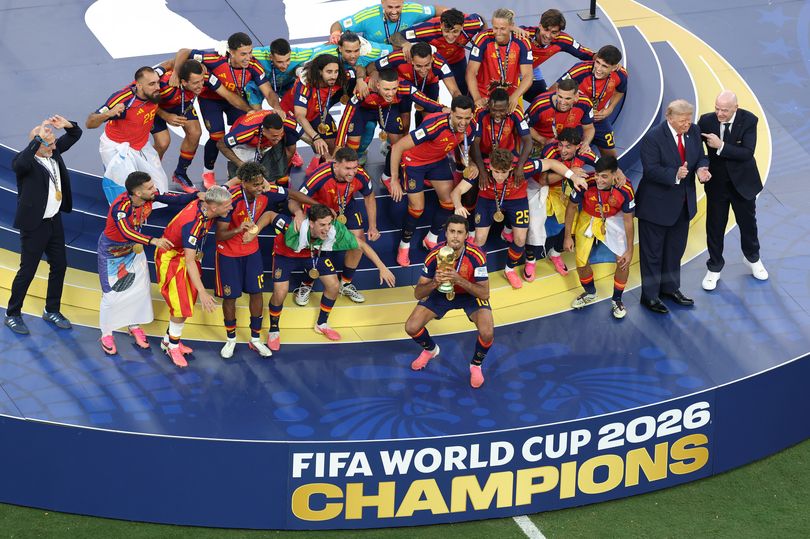 Donald Trump refused to the podium during Spain's trophy lift
