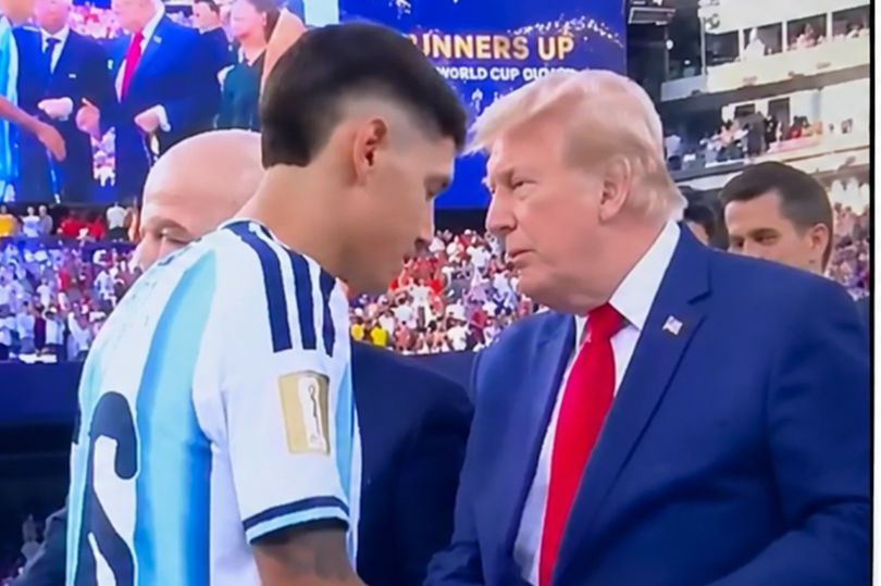 President Trump forgot to hand over the runner-up medal to an Argentina star