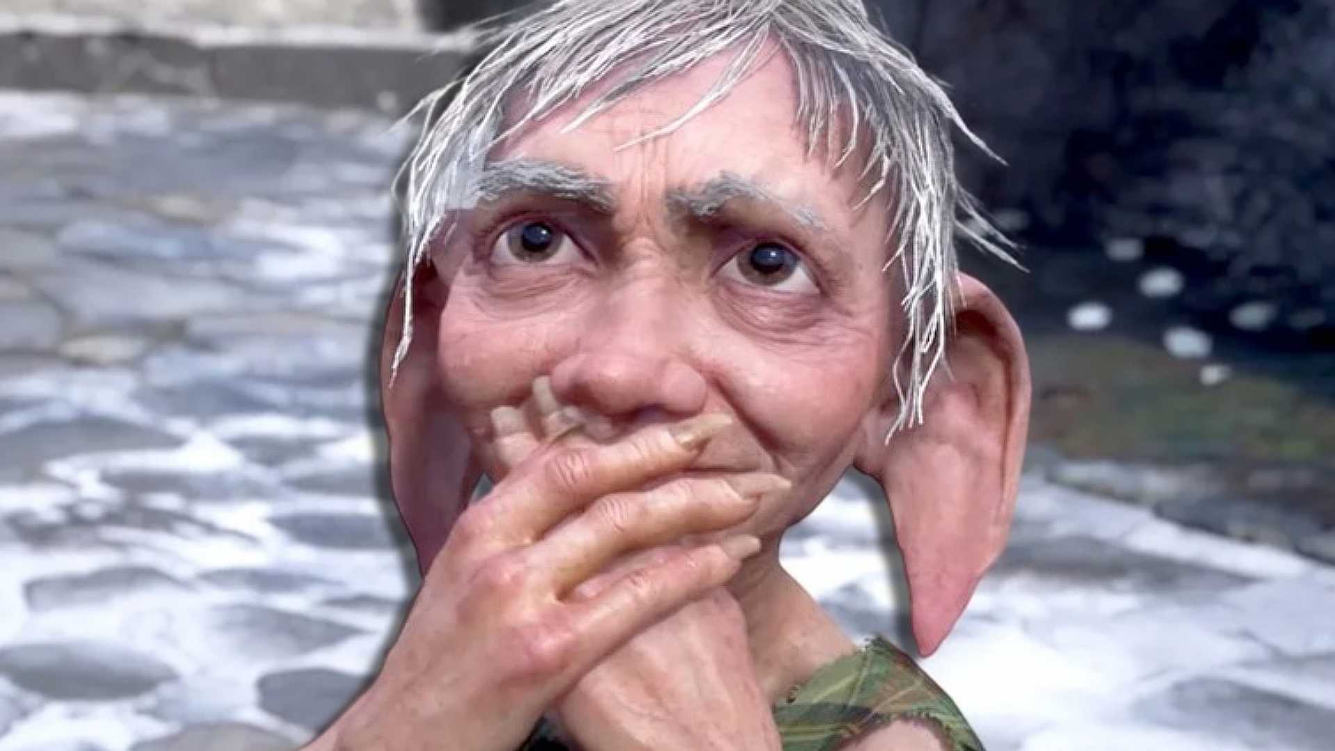 Penny from Hogwarts Legacy looking shocked with her hands over her mouth.