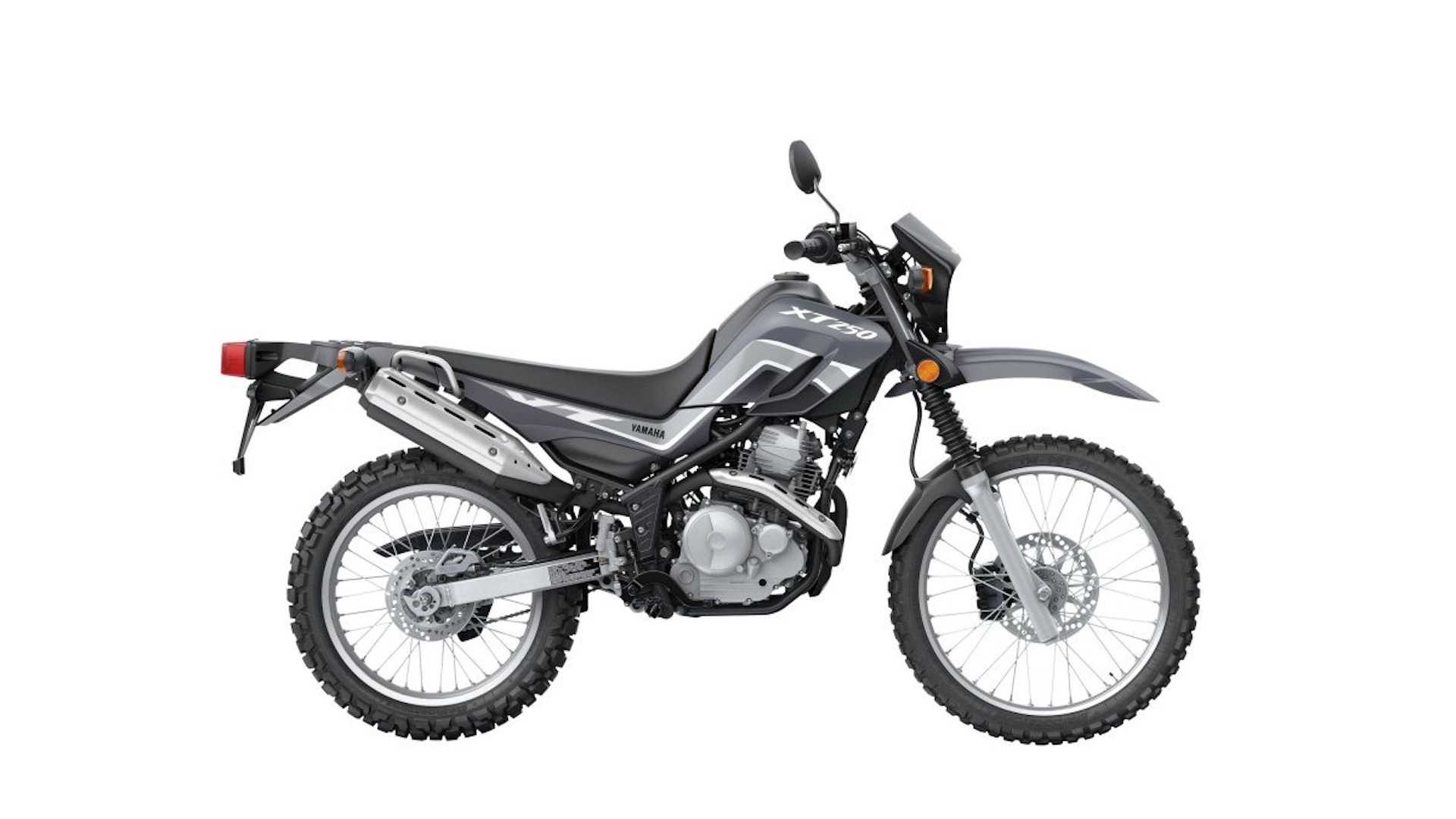 Studio shot of a 2025 Yamaha XT250