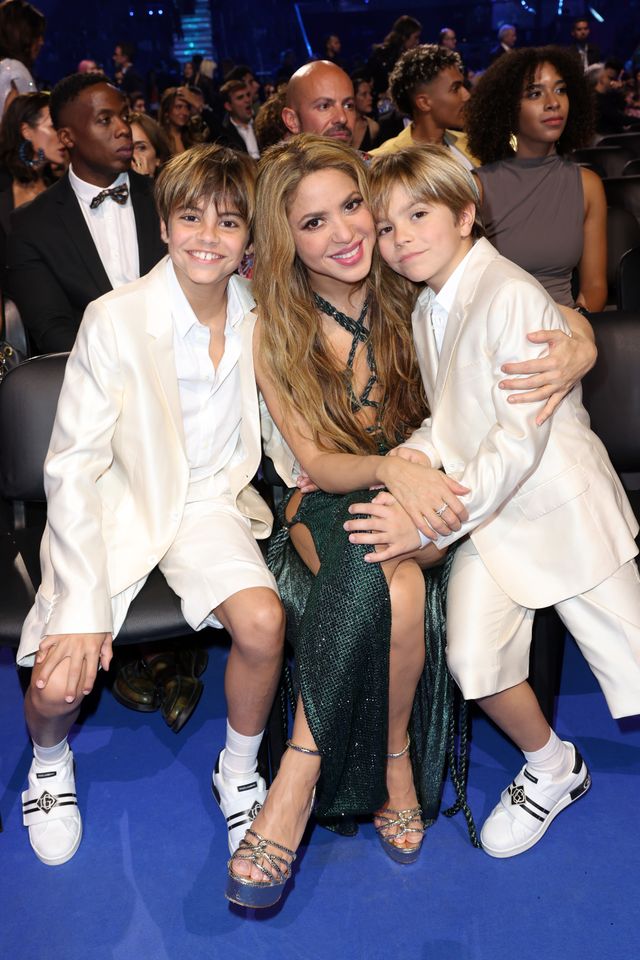 Shakira and her two sons, Milan and Sasha, attend The 24th Annual Latin Grammy Awards on November 16, 2023