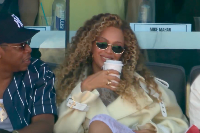 Jay-Z and Beyoncé were joined by Rihanna and A$AP Rocky at the match.