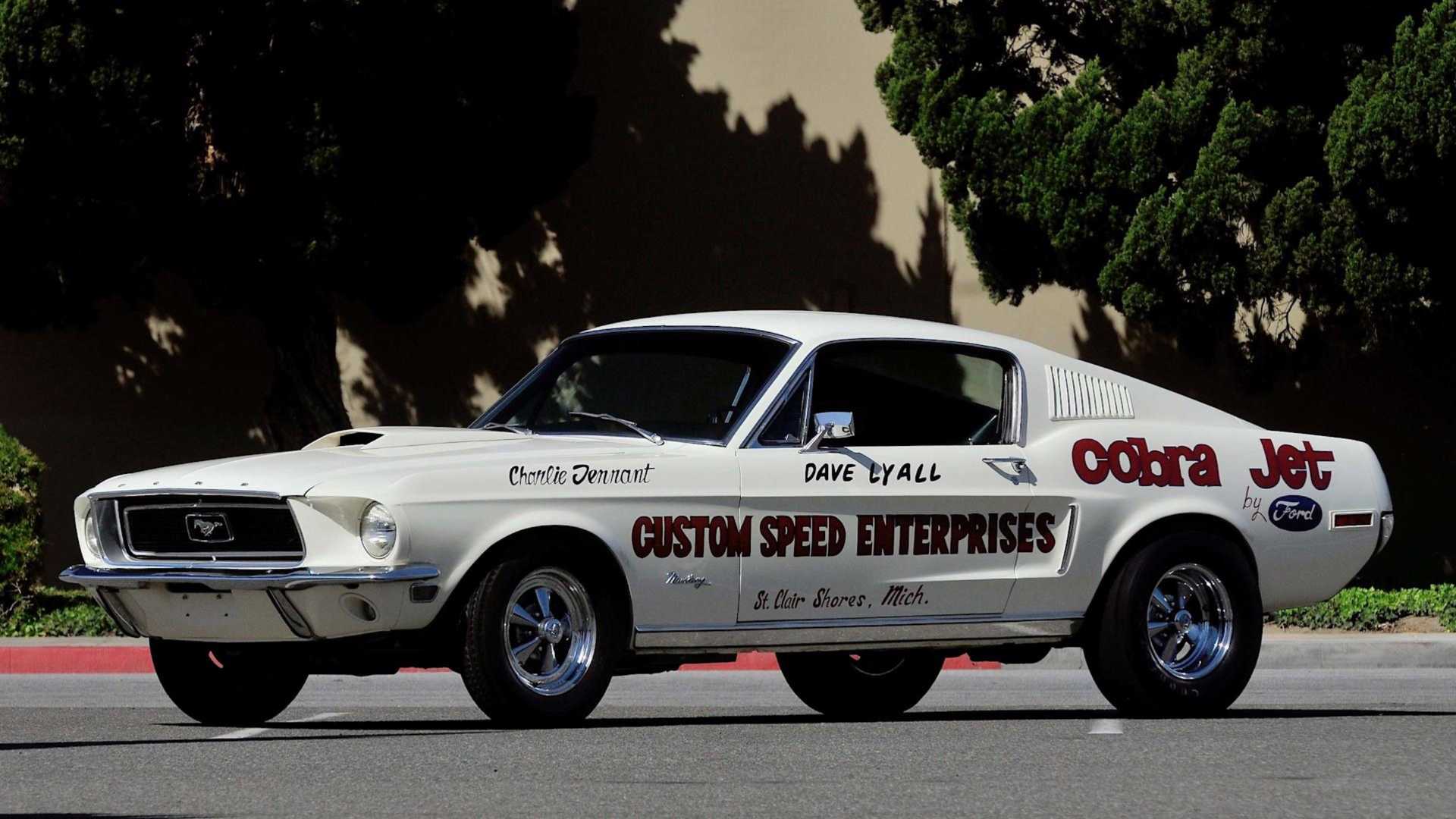 3/4 side view of 1968 Ford Mustang Cobra Jet Lightweight