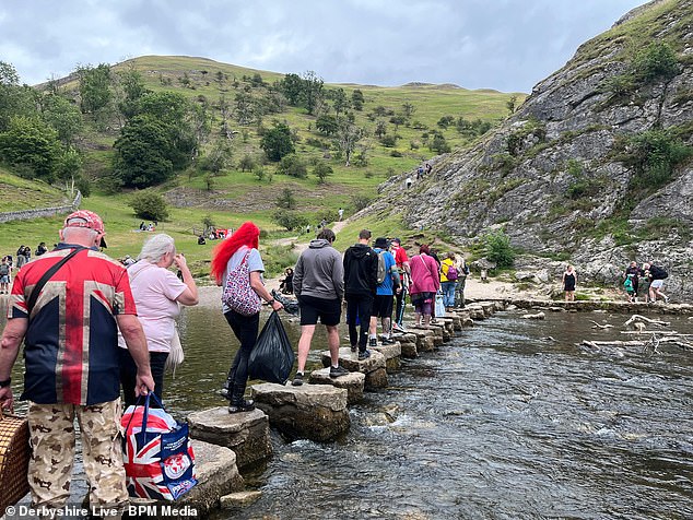 Queues often form at the stepping stones as they are only wide enough for one person at a time