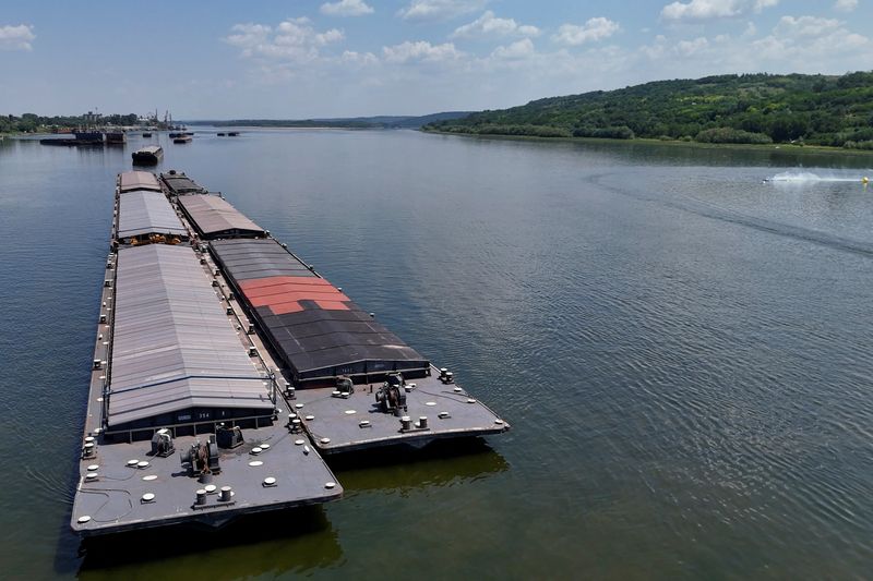 Water levels of the Danube river in Romania fell to their lowest levels in three decade