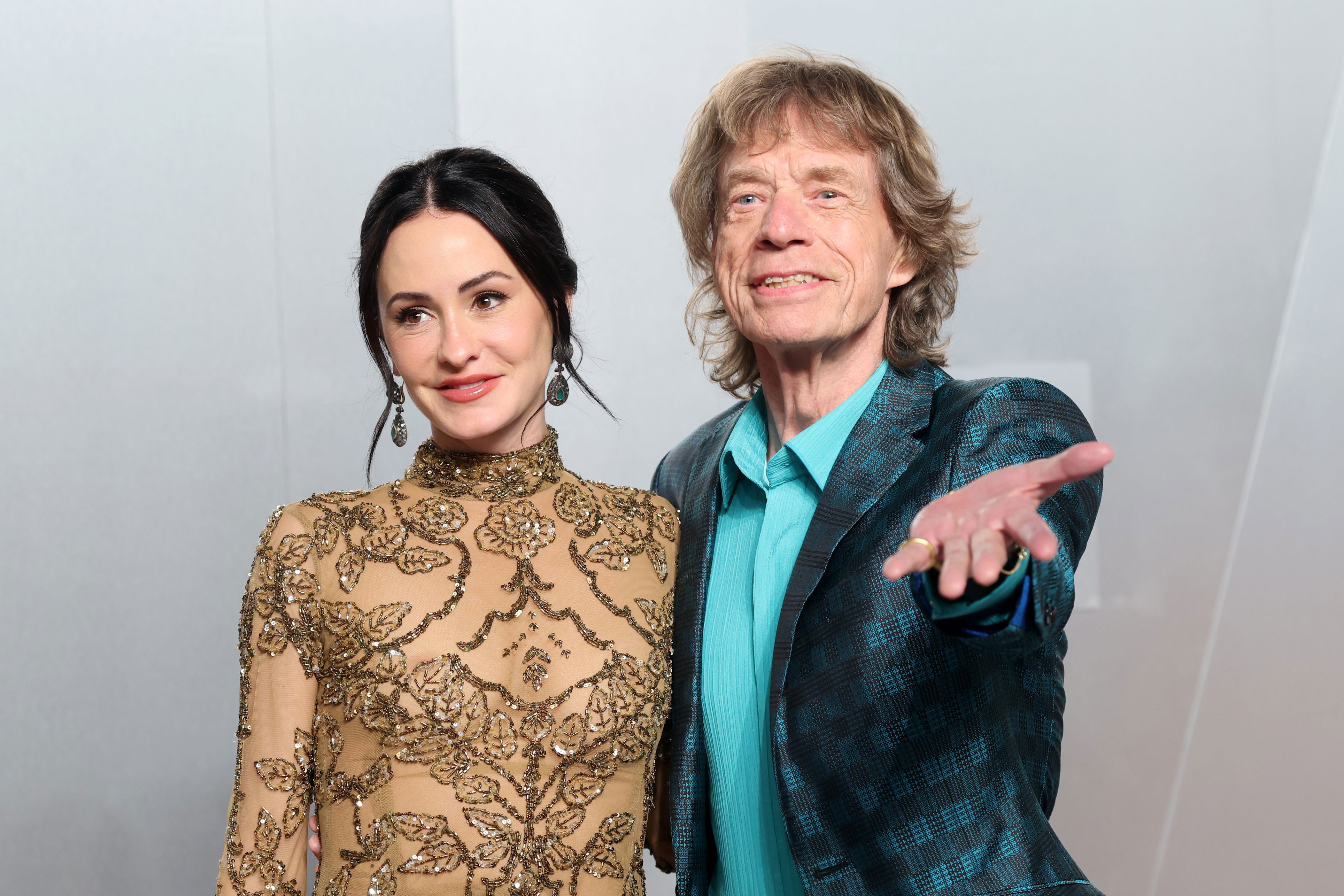 Mick Jagger, 82, and Melanie Hamrick, 38, at the Vanity Fair Oscar’s party earlier this year (Getty)