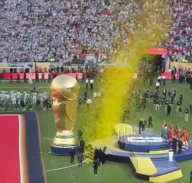 Argentina players decided to turn their backs to Spain's World Cup trophy lift on Sunday