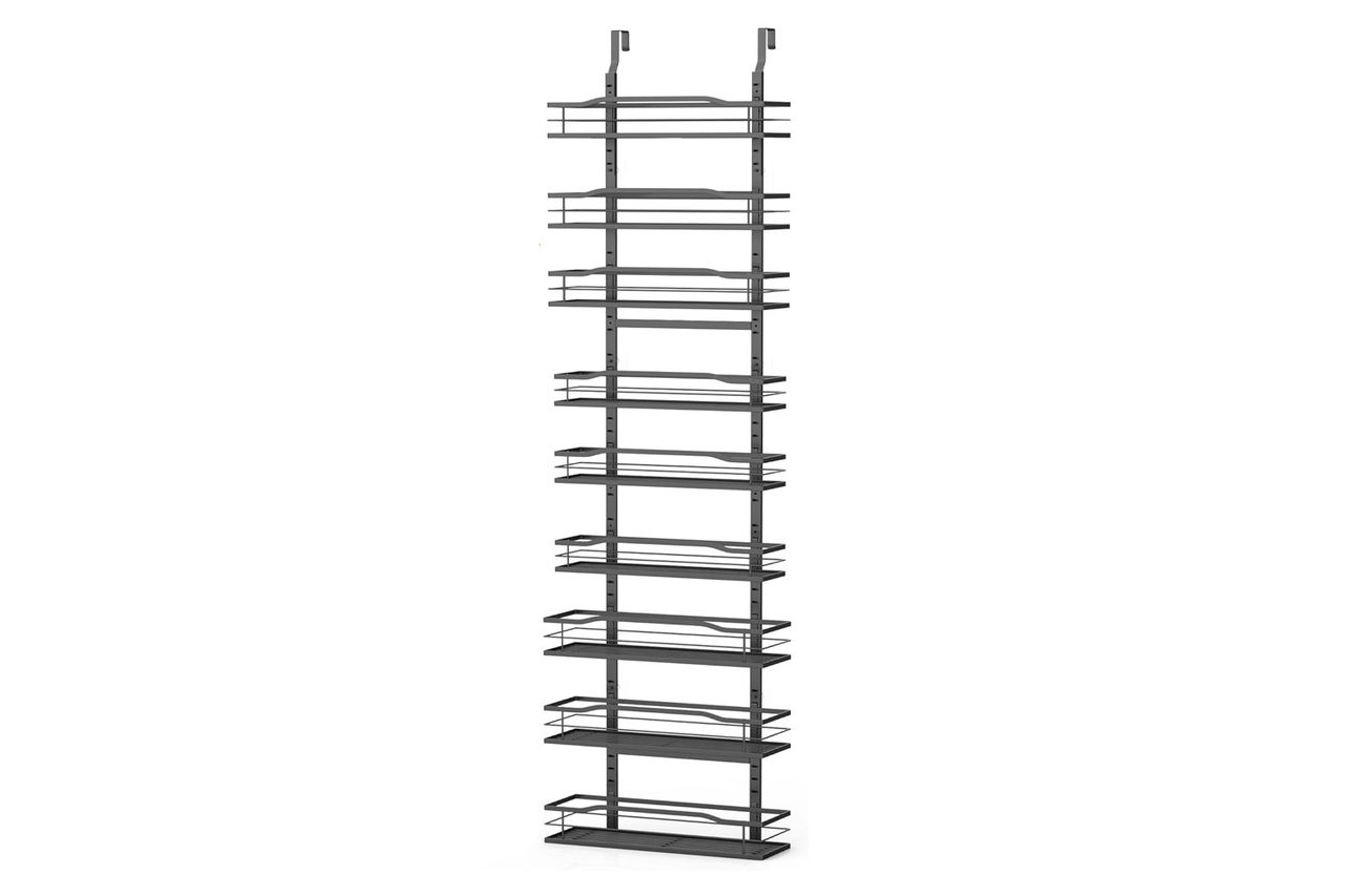 Moforoco 9-Tier Over The Door Pantry Organizer, Pantry Organization and Storage, Black Hanging Basket Wall Spice Rack Seasoning Shelves, Home & Kitchen Bedroom Bathroom House Essentials