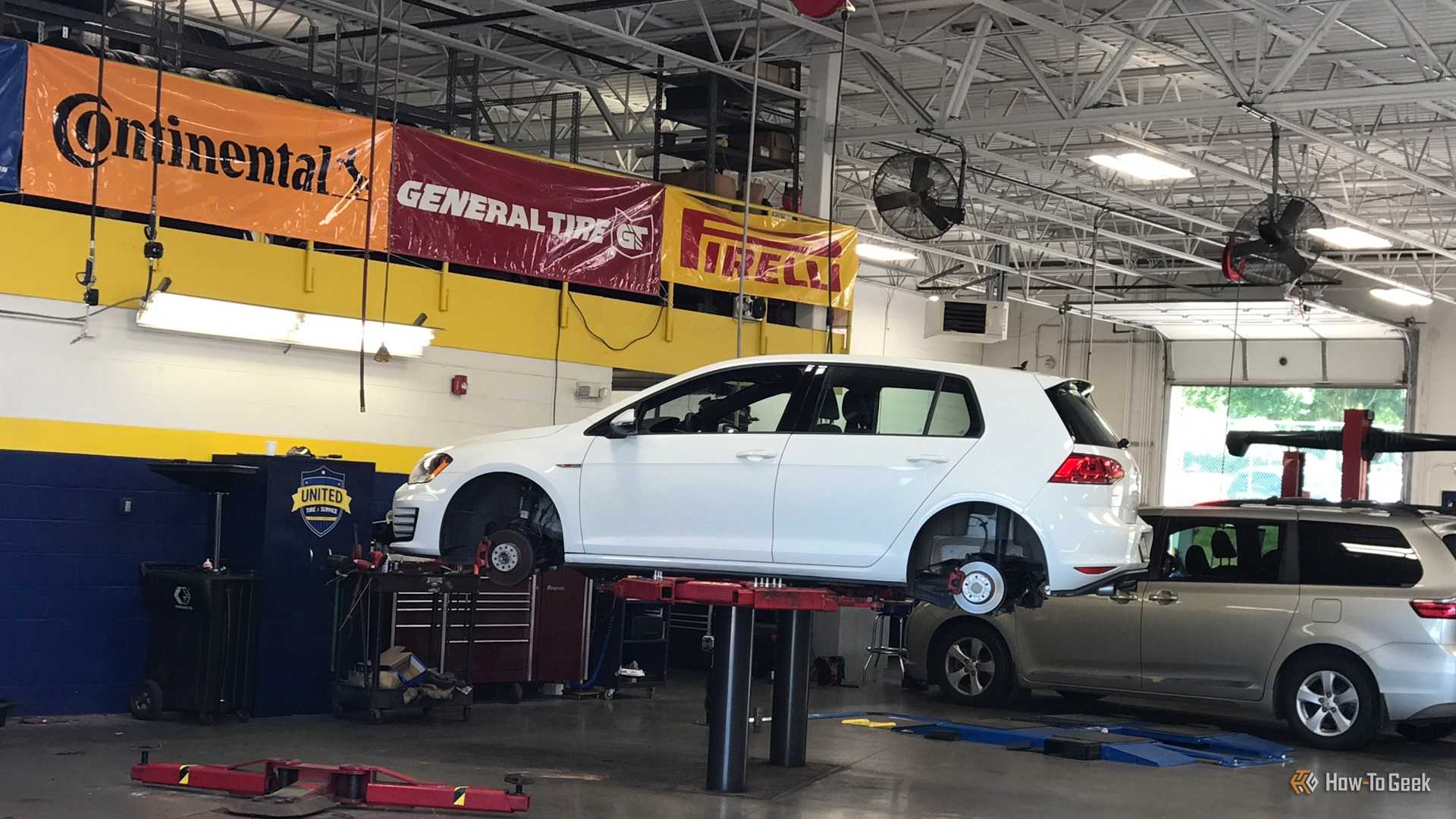VW Golf GTI on lift