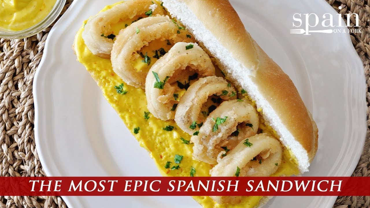 Madrid fried calamari sandwich with saffron aioli: A Spanish street ...
