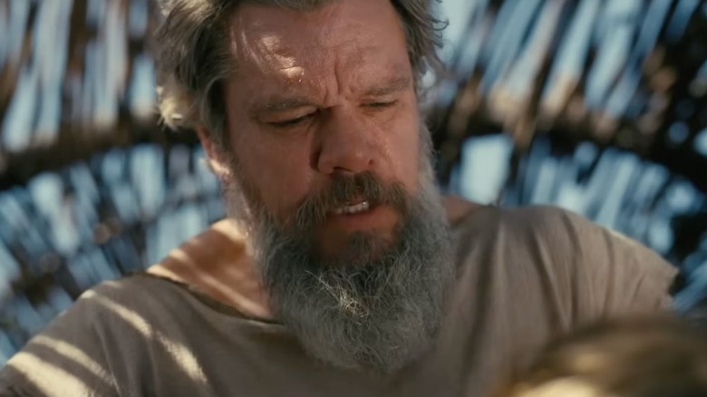 Odysseus looking down agitated in The Odyssey
