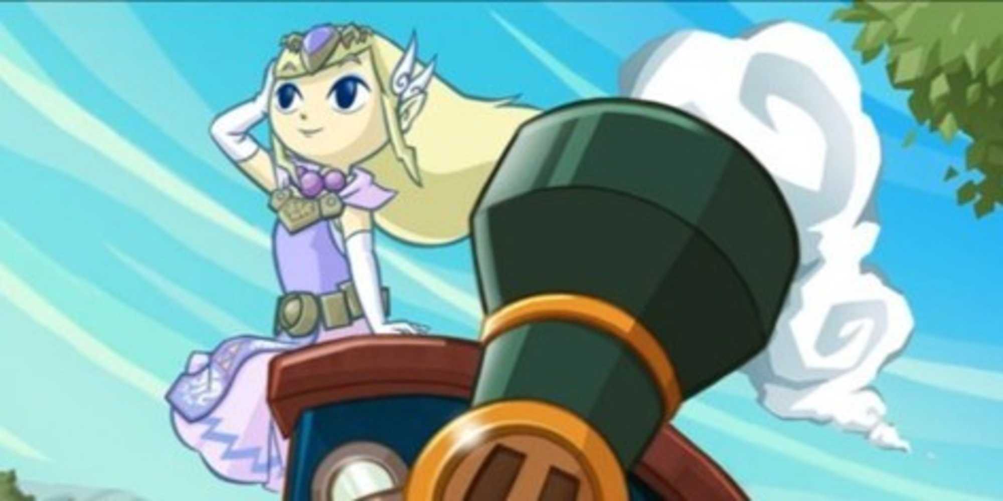 The legend of Zelda spirit Tracks ghost Zelda on a train locomotive