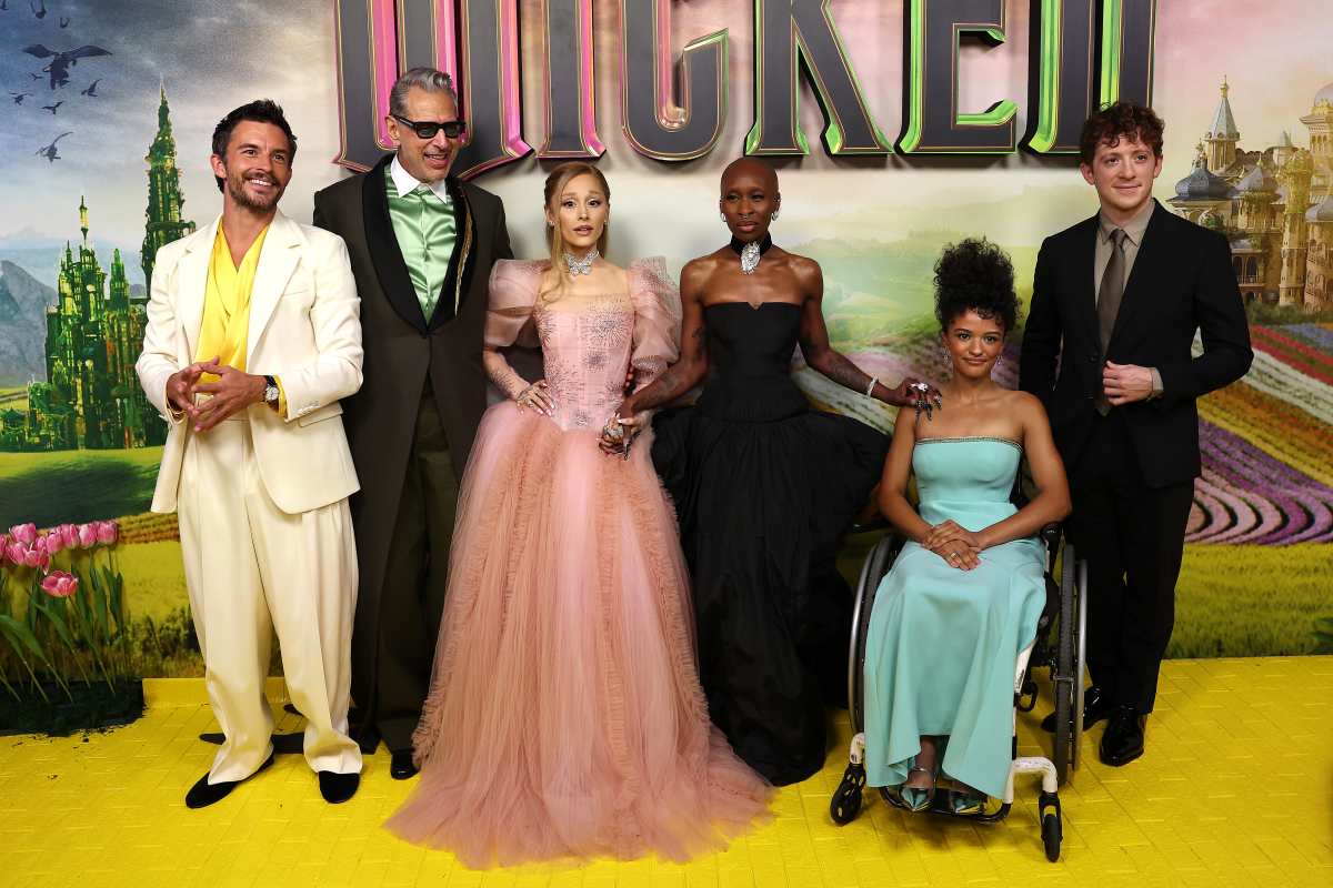 Jonathan Bailey, Jeff Goldblum, Ariana Grande, Cynthia Erivo, Marissa Bode and Ethan Slater attend the