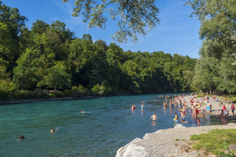 The river beach at Eichholz campsite is a popular spot to begin a float downriver (Photo: Joel Carillet/Getty/iStock Unreleased)