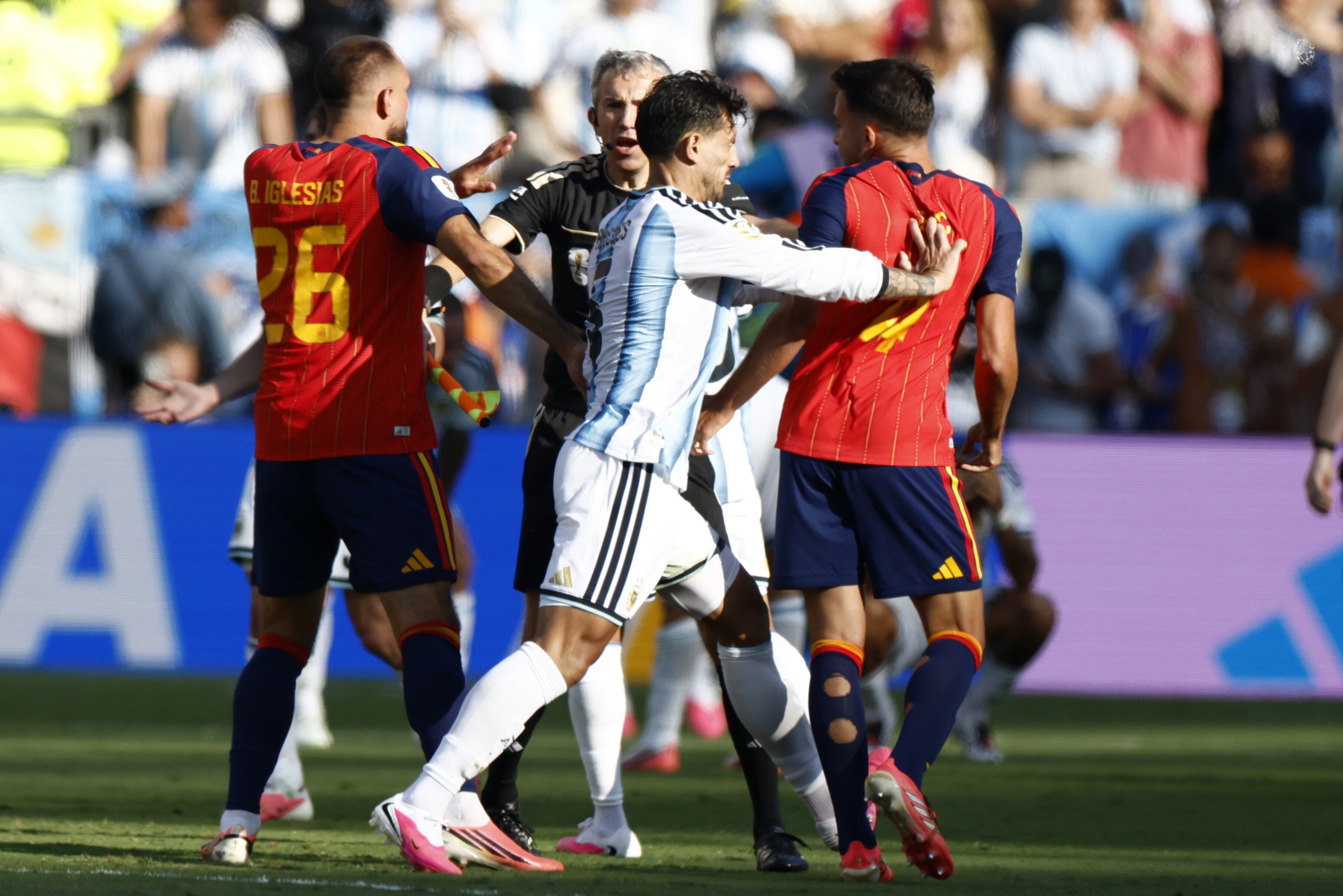 Paredes red carded in post-match brawl after World Cup final loss