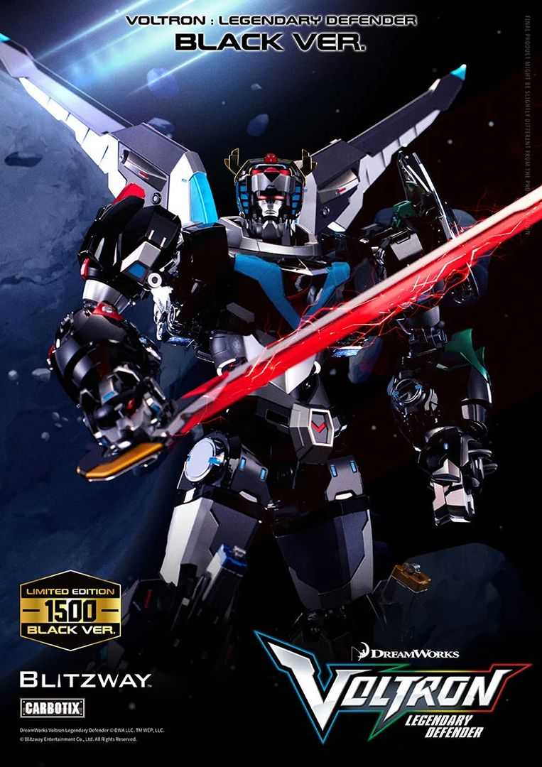 Promo image for the Voltron: Legendary Defender Carbotix Voltron (Black Ver.) Limited Edition figure.